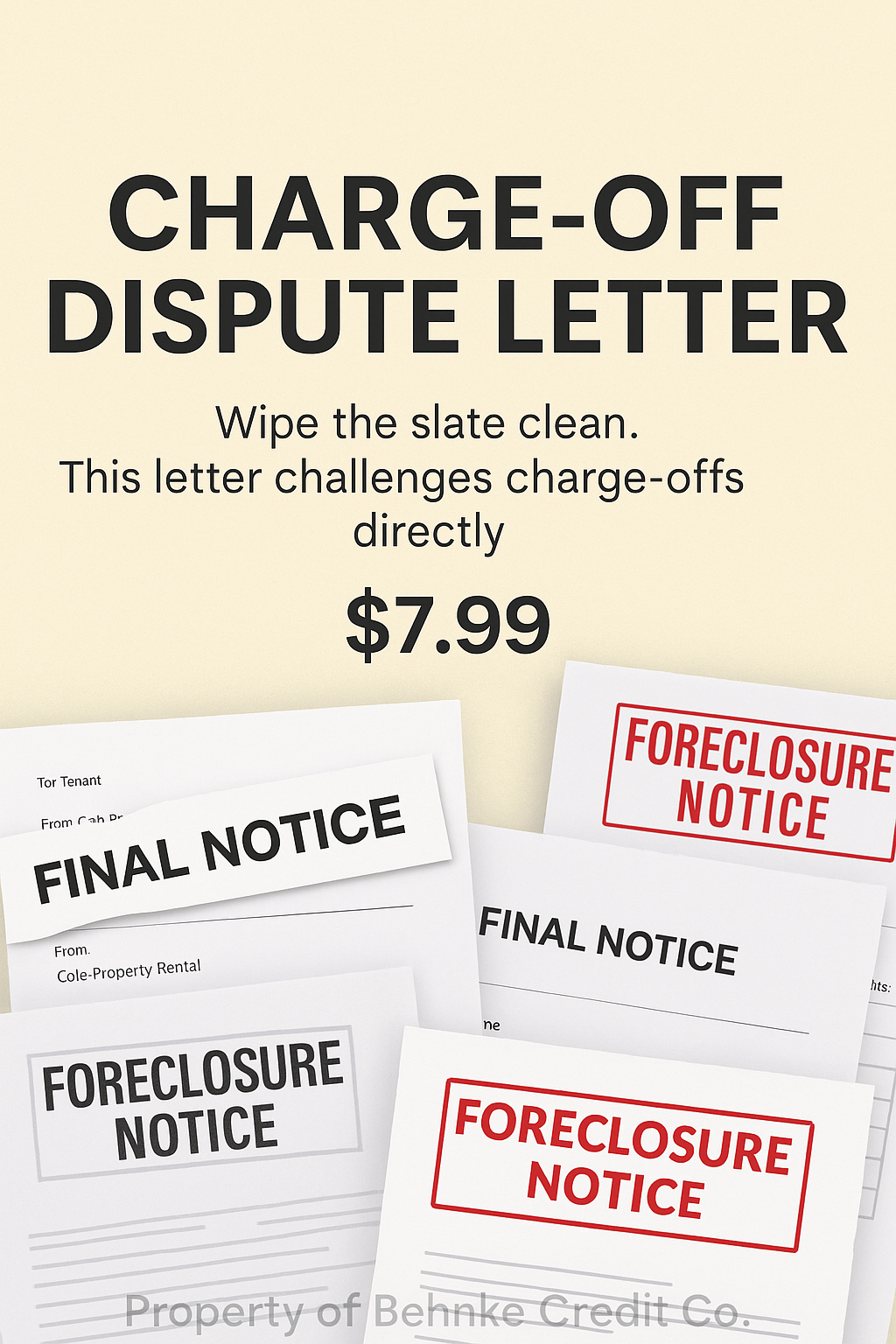 Charge-Off Dispute Letter