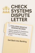 Check Systems Dispute Letter 🏦