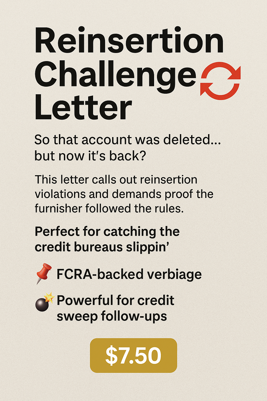 🔁 Reinsertion Challenge Letter